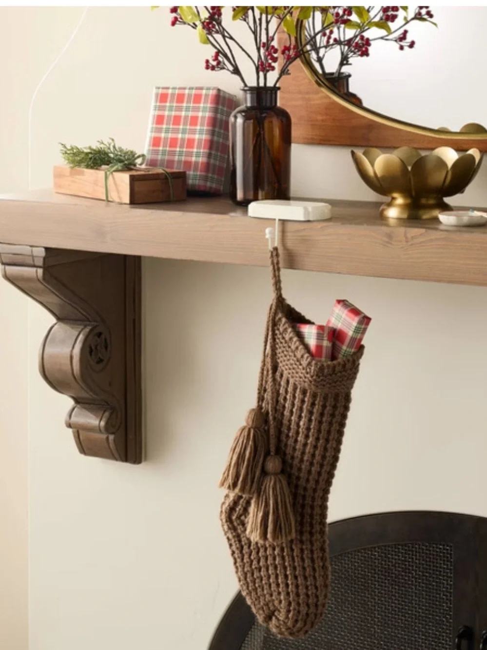 Stocking Holder Sour Cream - Hearth & Hand new 🆕